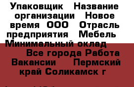 Упаковщик › Название организации ­ Новое время, ООО › Отрасль предприятия ­ Мебель › Минимальный оклад ­ 25 000 - Все города Работа » Вакансии   . Пермский край,Соликамск г.